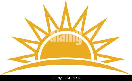 Summer Sunrise. Sunny Logo Design Stock Vector