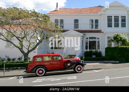 1934 Buick Straight Eight, vintage car in Napier, Hawkes, Bay New Zealand Stock Photo