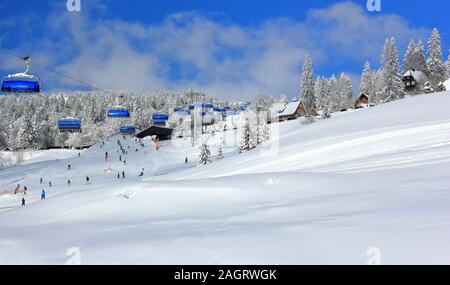 Skiing at Feldberg. Black Forest, Germany.