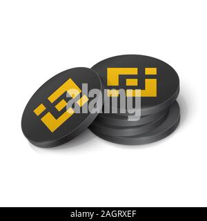 Binance coin cryptocurrency tokens. Vector illustration Stock Vector