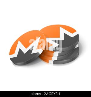 Monero cryptocurrency tokens. Vector illustration Stock Vector