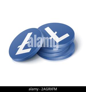 Litecoin cryptocurrency tokens. Vector illustration Stock Vector