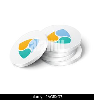 NEM cryptocurrency tokens. Vector illustration Stock Vector