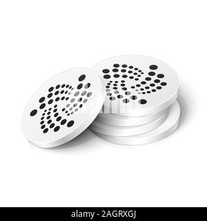 IOTA cryptocurrency tokens. Vector illustration Stock Vector