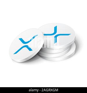 Ripple cryptocurrency tokens. Vector illustration Stock Vector