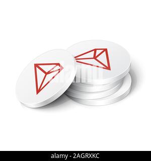 Tron cryptocurrency tokens. Vector illustration Stock Vector