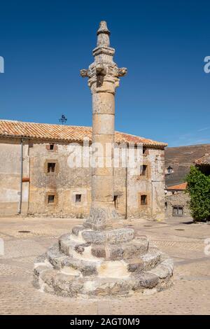 rollo -picota- de estilo barroco, 1738, Caracena, Soria, comunidad autónoma de Castilla y León, Spain, Europe. Stock Photo