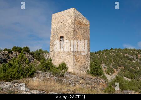 torreón de origen islámico, Chaorna, Soria, comunidad autónoma de Castilla y León, Spain, Europe. Stock Photo