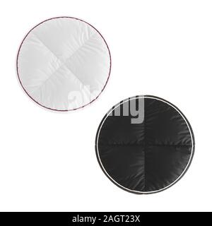 Two round soft leather on white background. 3d rendering Stock Photo