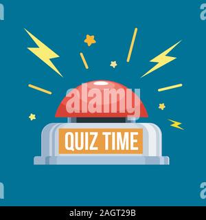 quiz red button. Isolated vector illustration Stock Vector