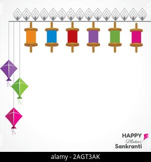 Illustration of greeting for Makar Sankranti Festival stock vector Stock Vector