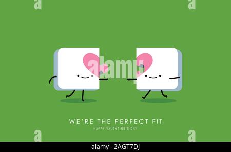The two love puzzle. Vector Illustration Stock Vector