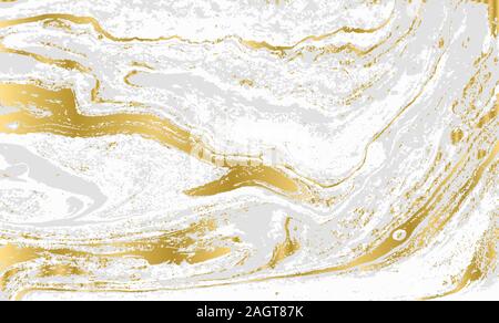 Green and gold glitter ripple pattern. Beautiful liquid texture. Stock Vector