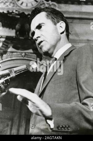 US Vice President Richard Nixon at a press conference, NY, USA 1960 Stock Photo