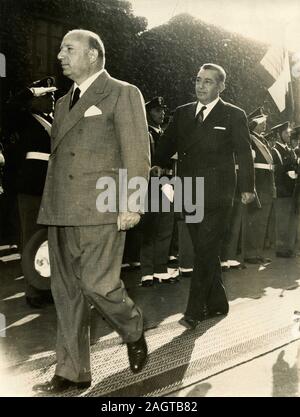 Italian minister Mario Scelba with chief police Angelo Vicari, Rome, Italy 1960 Stock Photo