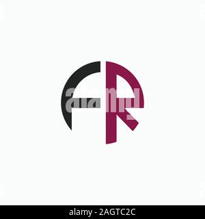 initial letter fr or rf logo vector designs Stock Vector