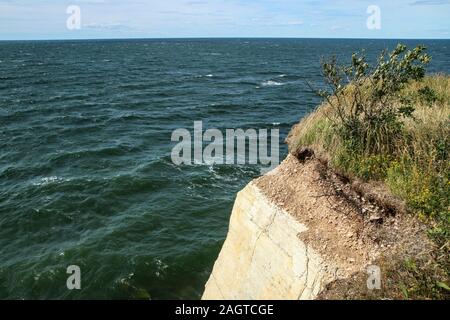 The Picture from the wild coast of Paldiski in Estonia. You can see the high cliffs above the sea. Stock Photo