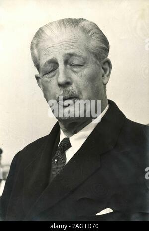 British Prime Minister Harold Macmillan, Rome, Italy 1960 Stock Photo