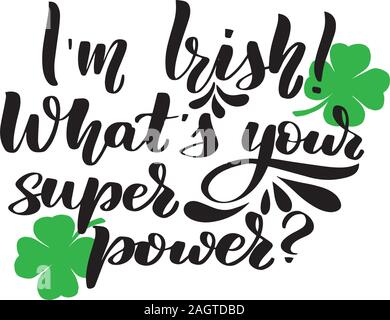 Poster for St. Patricks Day - lettering greeting card.  Stock Vector