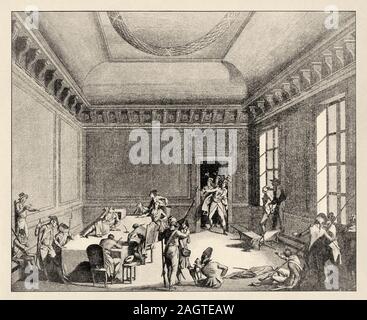 Robespierre lies injured in the public health committee on