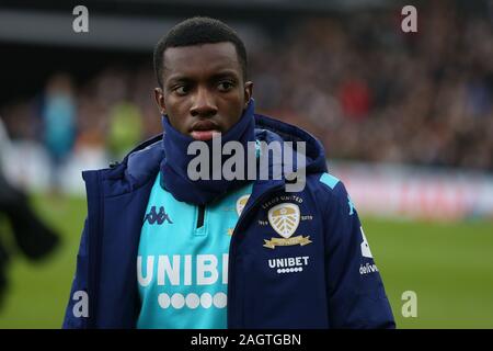 LONDON, ENGLAND - DECEMBER 21ST Eddie Nketiah of Leeds United during the Sky Bet Championship match between Fulham and Leeds United at Craven Cottage, London on Saturday 21st December 2019. (Credit: Jacques Feeney | MI News ) Photograph may only be used for newspaper and/or magazine editorial purposes, license required for commercial use Credit: MI News & Sport /Alamy Live News Stock Photo