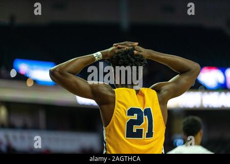 Winston-Salem, NC, USA. December 21, 2019: North Carolina A&T Aggies forward Ronald Jackson (21) rests after a play during the first half of the NCAA Basketball matchup at LJVM Coliseum in Winston-Salem, NC. (Scott Kinser/Cal Sport Media) Stock Photo