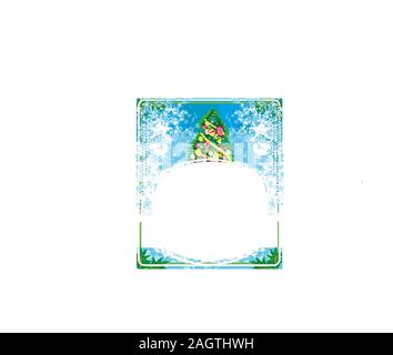 Abstract decorative card with Christmas tree Stock Vector