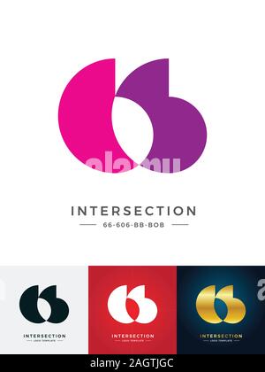 intersect sign; number 606 - 66; letter BB - BOB Stock Vector