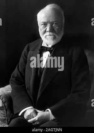 Vintage portrait photo of Scottish-American industrialist and philanthropist Andrew Carnegie (1835 – 1919). Photo circa 1910 by Harris & Ewing. Stock Photo