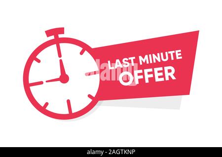 Last chance promotion or retail. Last minute offer watch countdown Banner design template for marketing. background banner poster modern graphic Stock Vector