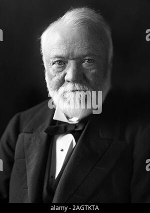 Vintage portrait photo of Scottish-American industrialist and philanthropist Andrew Carnegie (1835 – 1919). Photo circa 1910 by Harris & Ewing. Stock Photo