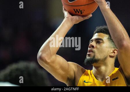 Winston-Salem, NC, USA. December 21, 2019: North Carolina A&T Aggies forward Devin Haygood (23) shoots at the line during the second half of the NCAA Basketball matchup at LJVM Coliseum in Winston-Salem, NC. (Scott Kinser/Cal Sport Media) Stock Photo