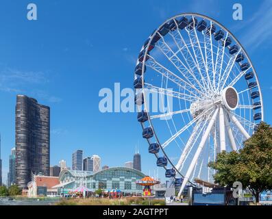 Centennial Wheel on Navy Pier, Chicago, Illinois, USA. Stock Photo