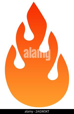Simple fire vector design template. Can be used for logo, emblem or icon. Stock Vector