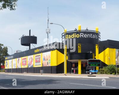 Exterior view of a Radio Rentals store in South Australia, Australia which allows customers to rent electronic appliances and consumer goods. Stock Photo