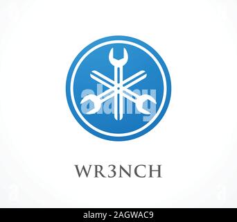 Abstract Triangle Wrench. Isolated vector Illustration Stock Vector