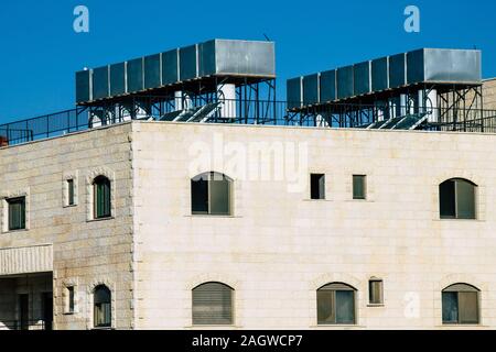 Palestinian Territory Bethlehem December 16, 2019 View of building in the streets of Bethlehem in the afternoon Stock Photo