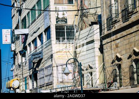 Palestinian Territory Bethlehem December 16, 2019 View of building in the streets of Bethlehem in the afternoon Stock Photo