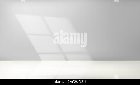 sunlight in bright grey room Stock Vector