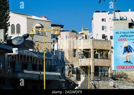 Palestinian Territory Bethlehem December 16, 2019 View of building in the streets of Bethlehem in the afternoon Stock Photo