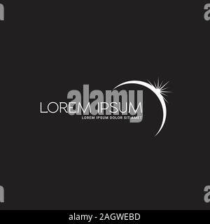 abstract Eclipse on Dark Background. Isolated Vector Illustration Stock Vector