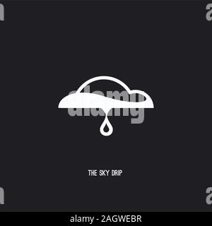 abstract logo of Cloud and Water Drop Stock Vector