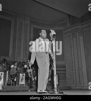 Portrait of Louis Armstrong, Carnegie Hall, New York, N.Y., ca. Feb. 1947 Stock Photo