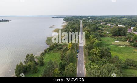 road along the lake Naroch. Belarus Stock Photo