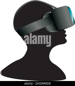 Modern gadget 3d VR glasses design illustration. Stock Vector