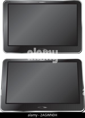 Touch screen digital tablet in black color. Stock Vector