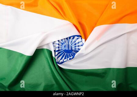 Indian republic day, flat lay top view, Indian flag background with copy space for your text Stock Photo