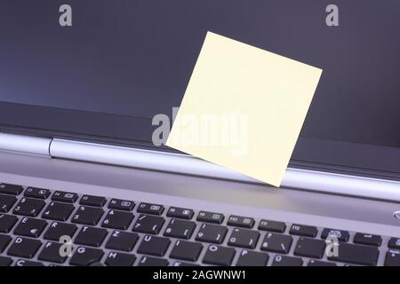 an empty piece of paper on a keyboard Stock Photo