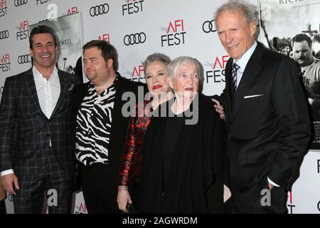 AFI Gala - Richard Jewell Premiere at TCL Chinese Theater IMAX on November 20, 2019 in Los Angeles, CA Featuring: Jon Hamm, Paul Walter Hauser, Kathy Bates, Bobi Jewell, Clint Eastwood Where: Los Angeles, California, United States When: 20 Nov 2019 Credit: Nicky Nelson/WENN.com Stock Photo