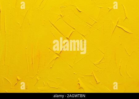 beautiful abstract yellow grunge stucco wall backdrop, art rough stylized texture with copy space Stock Photo